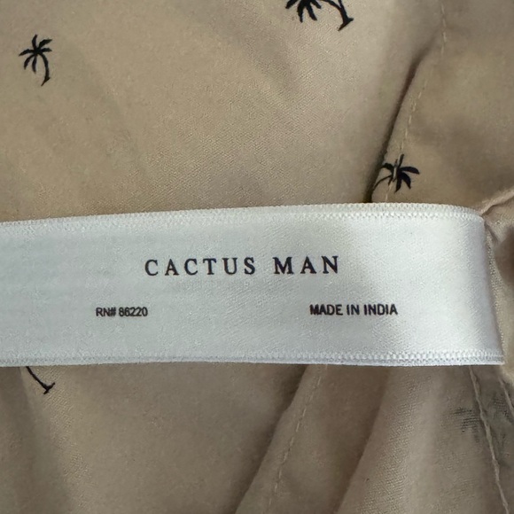 A-2 Men’s‎ Cactus Man Cream & Black Short Sleeve Button Down Shirt Size L - Picture 13 of 16